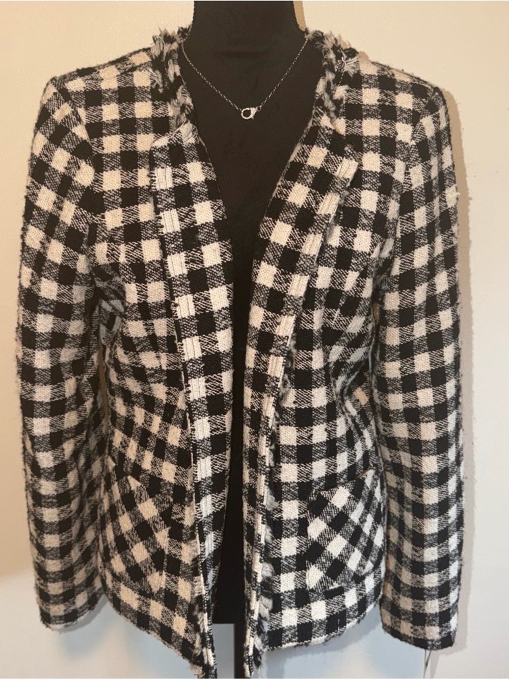 Black & White Gingham Tweed Jacket